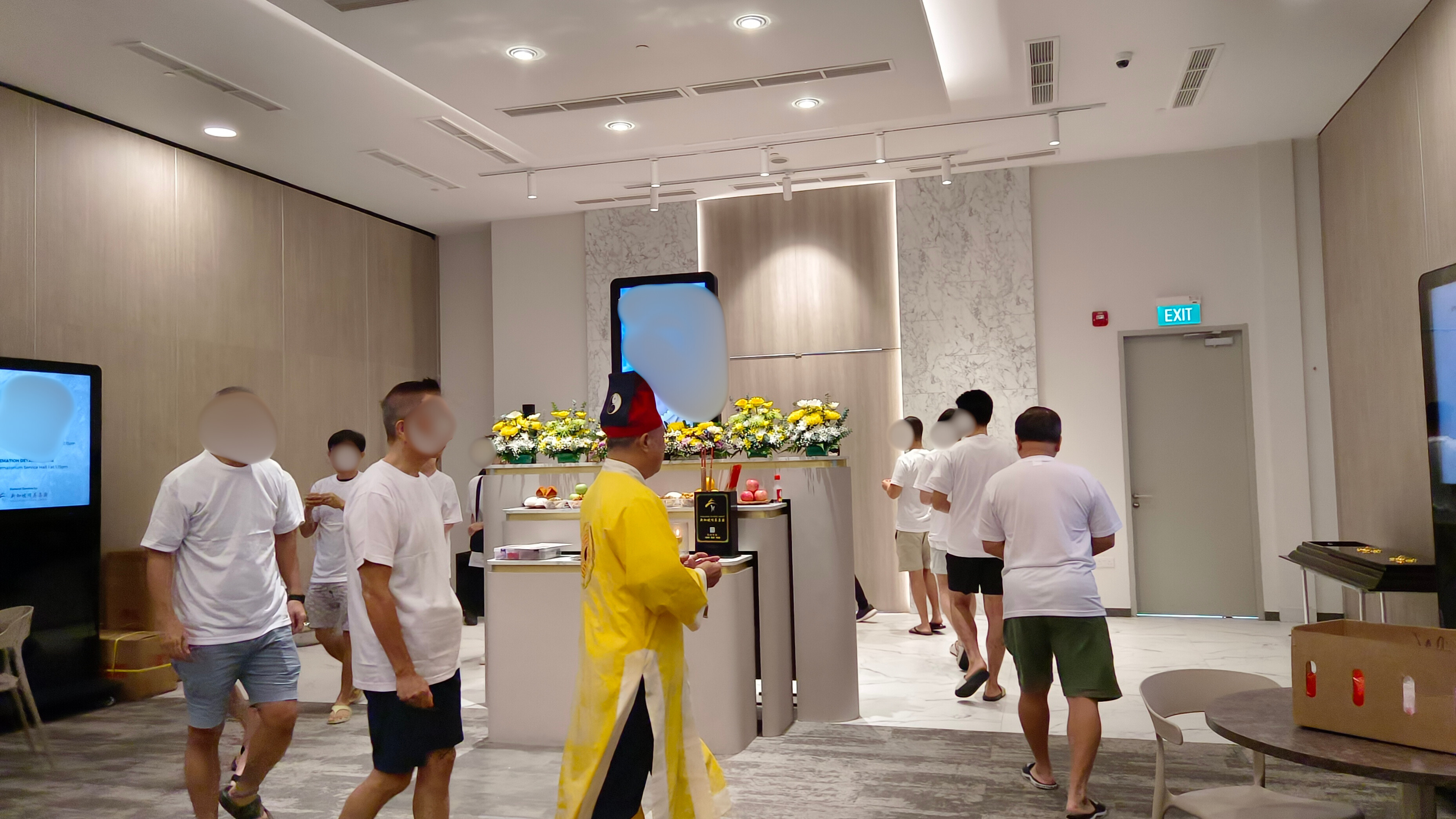 Group of people in a modern space.
